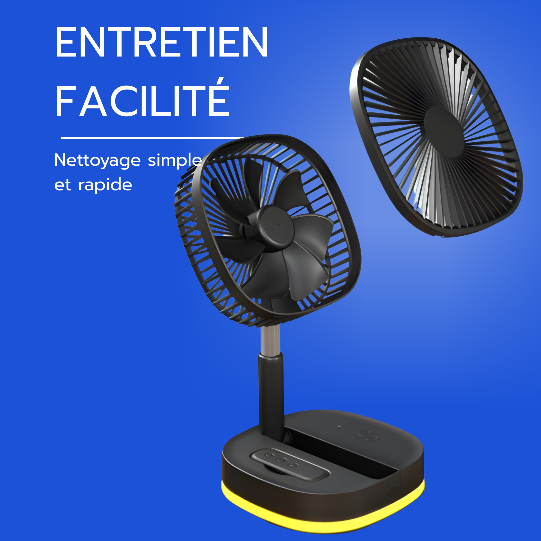 Ventilateur portable rechargeable à LED
