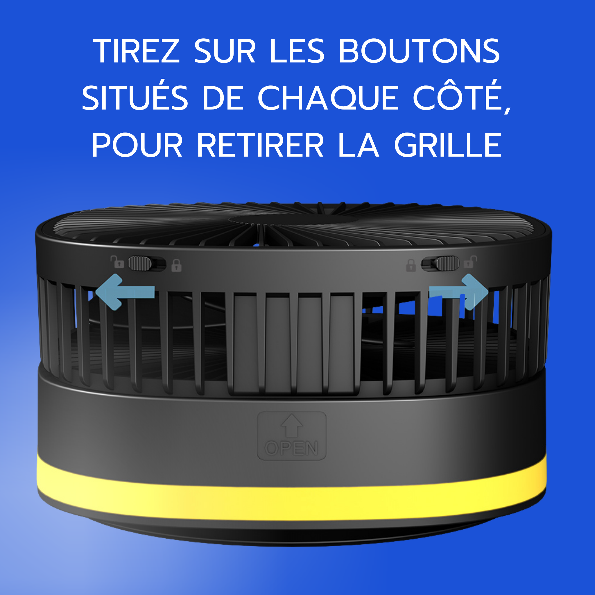 Ventilateur portable rechargeable à LED