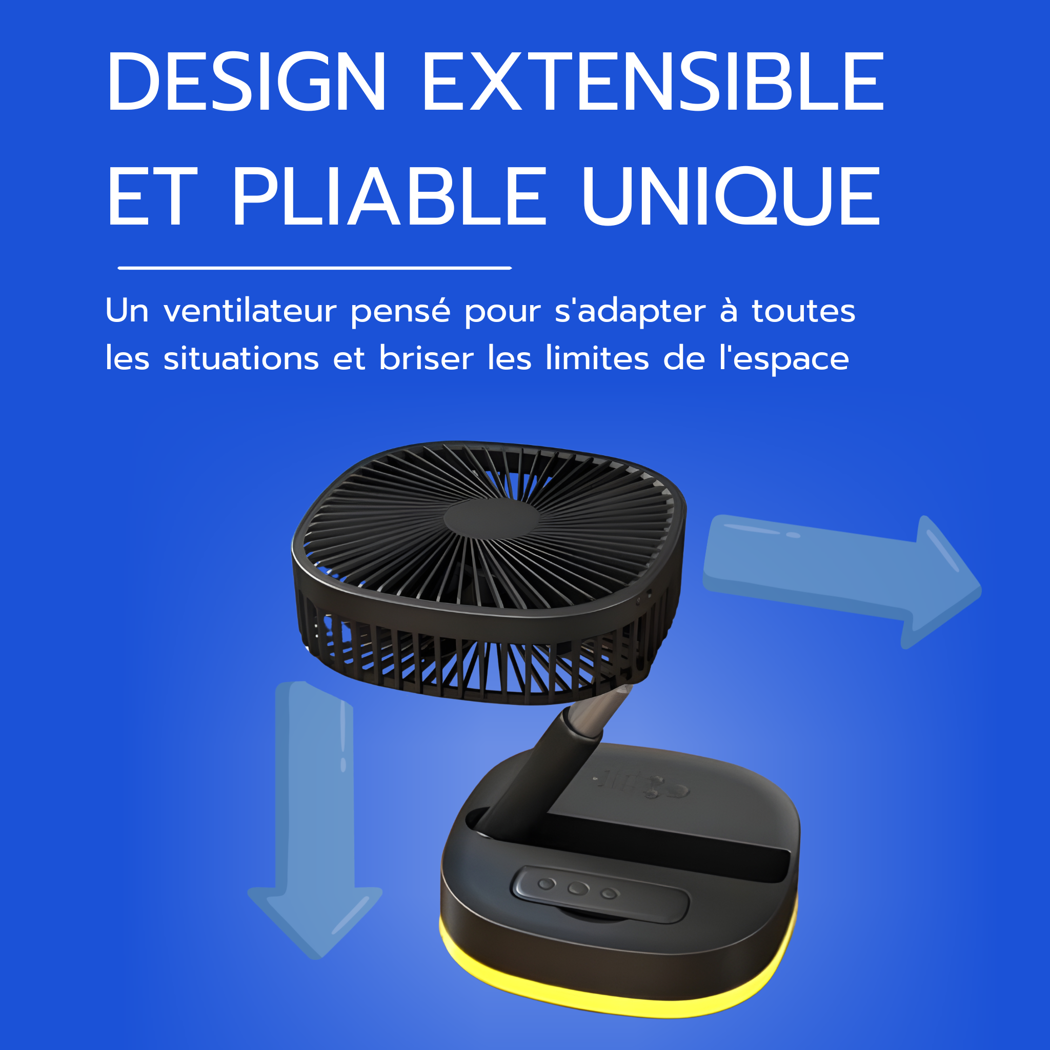 Ventilateur portable rechargeable à LED